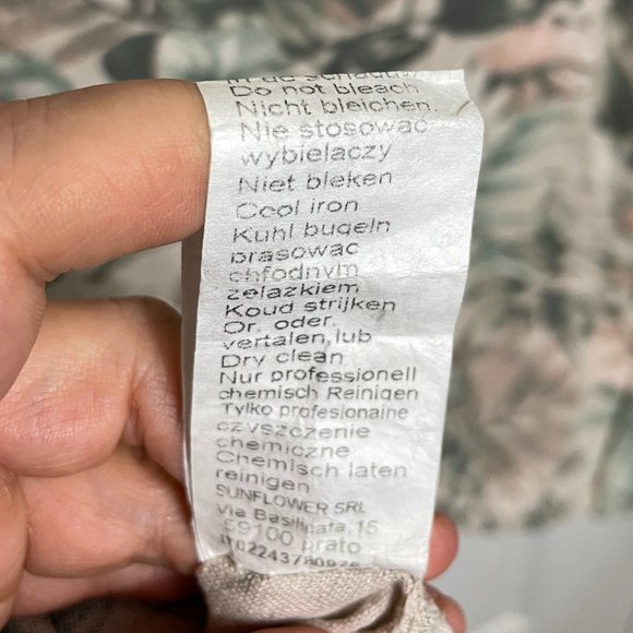 Stella Martini Linen Floral Print 3/4 Sleeve Popover Dress Tunic XL - Picture 6 of 8